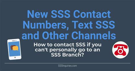 sss live chat|SSS Hotline, Customer Service, Text SSS and other Channels.